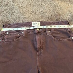 Etica Slim Straight Jeans in Plum Brown